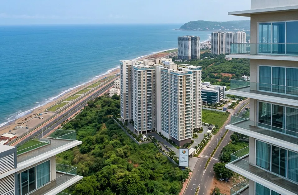 Luxury Apartments in Visakhapatnam Overlooking Bay of Bengal, Highlighting Demand in Yendada and Coastal Real Estate Hubs