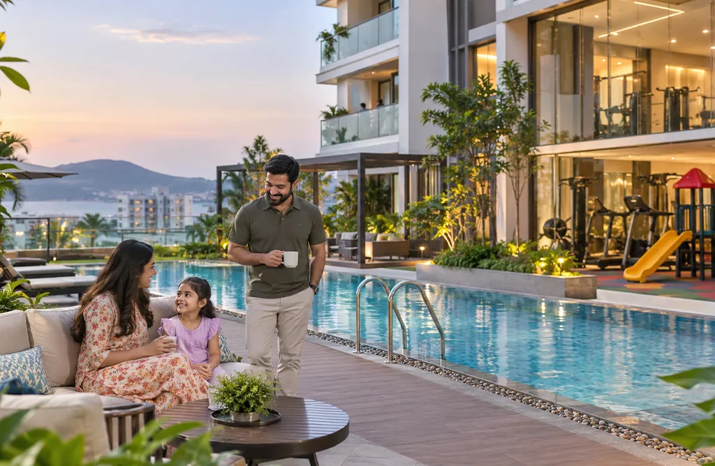 Luxury Apartments in Siripuram with Pool and Modern Amenities.