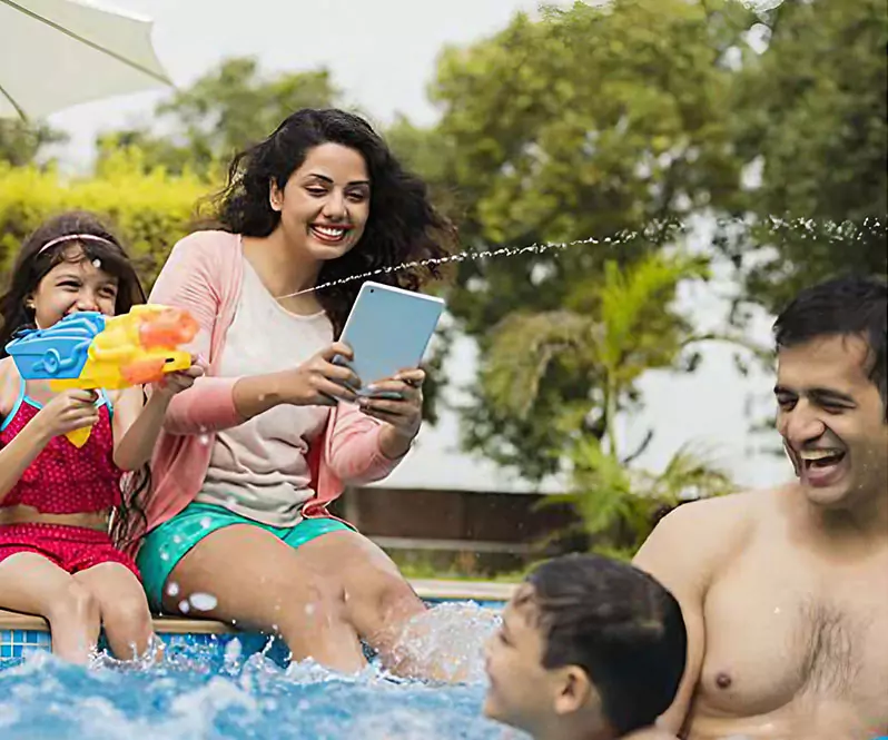 Gallery - Family having fun at pool