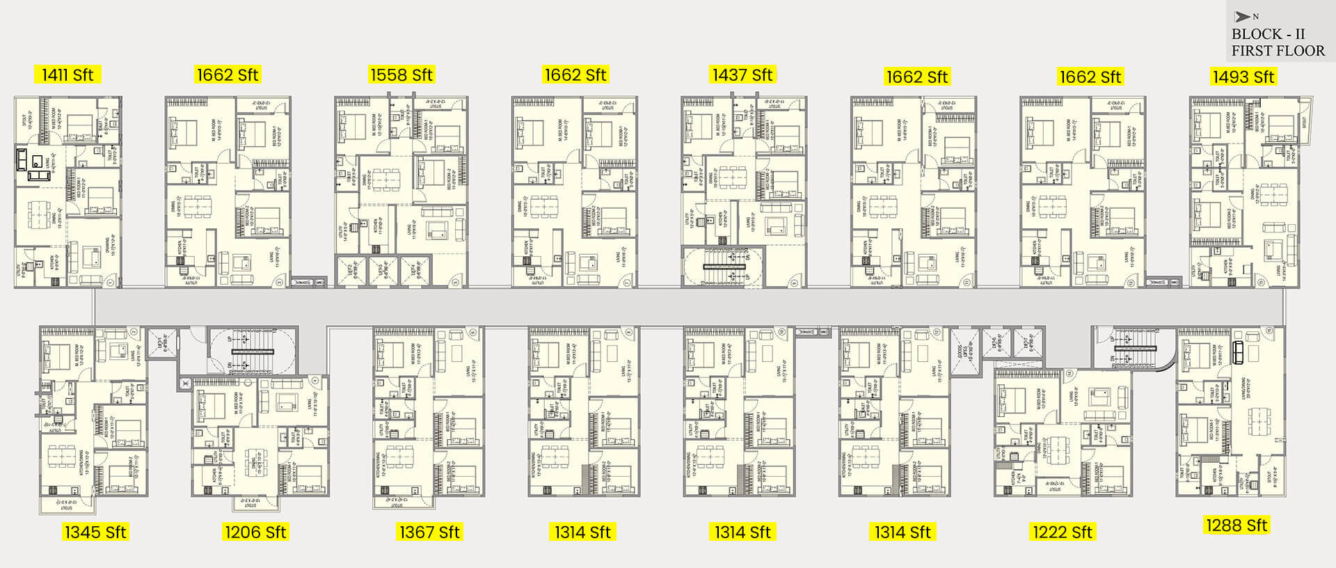 Block II First Floor Plan | MVV Green Field