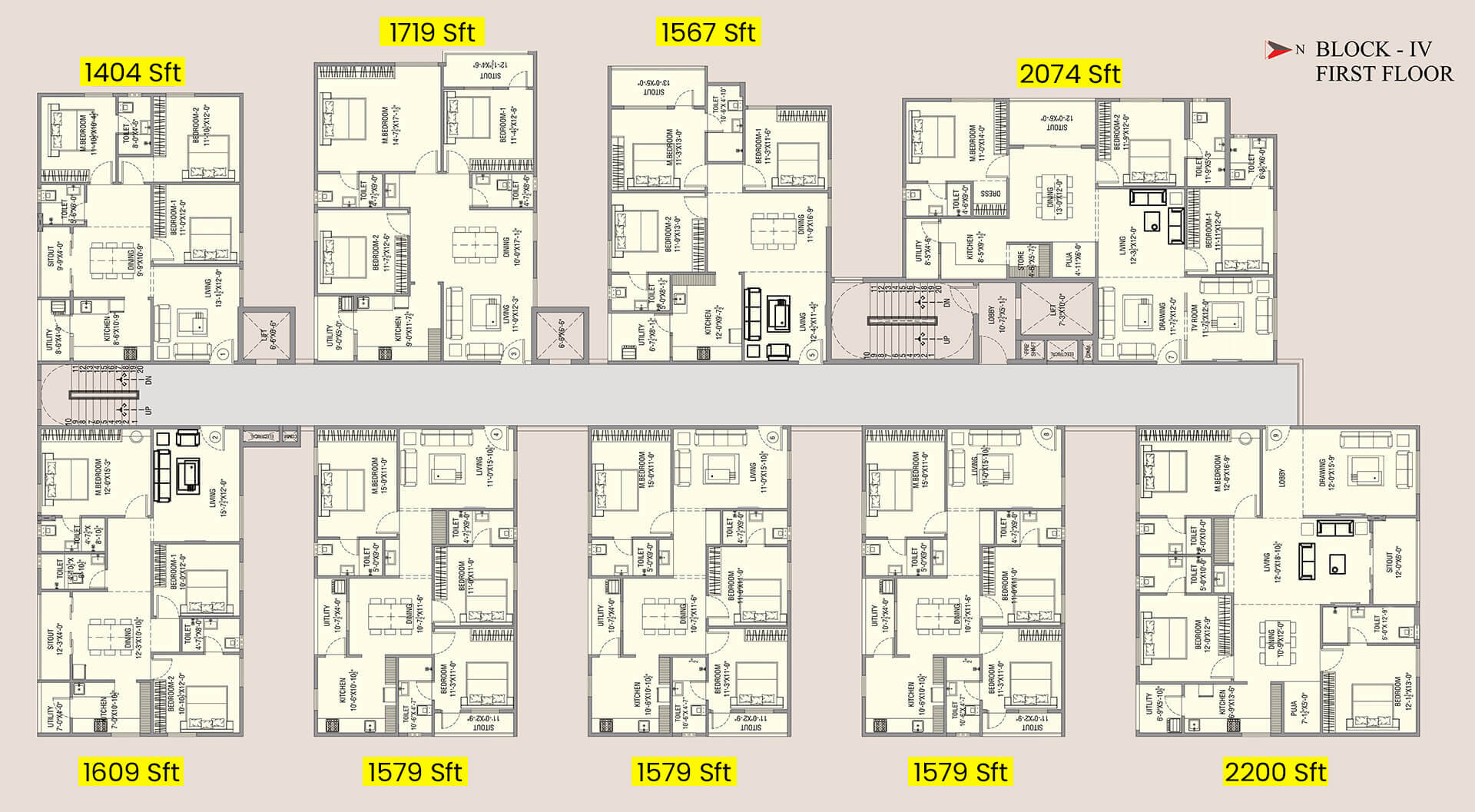 Block IV First Floor Plan | MVV Green Field